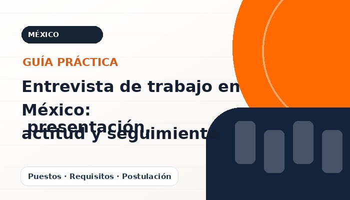 Imagen editorial ilustrativa de Entrevista de trabajo en México: presentación, actitud y seguimiento, guía de empleo CareerPort
